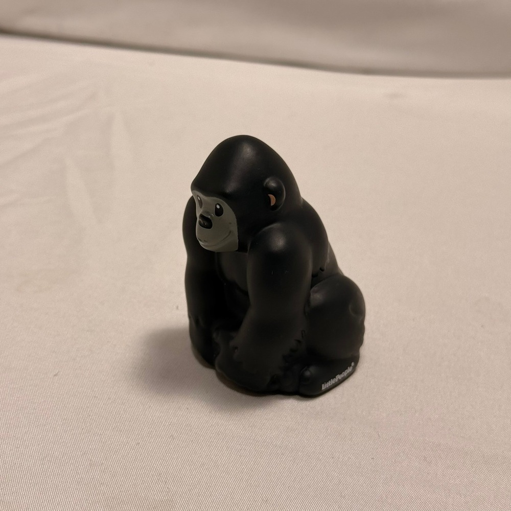 Fisher Price Little People Gorilla Zoo Animal Figure Black Silverback Ape CMP36